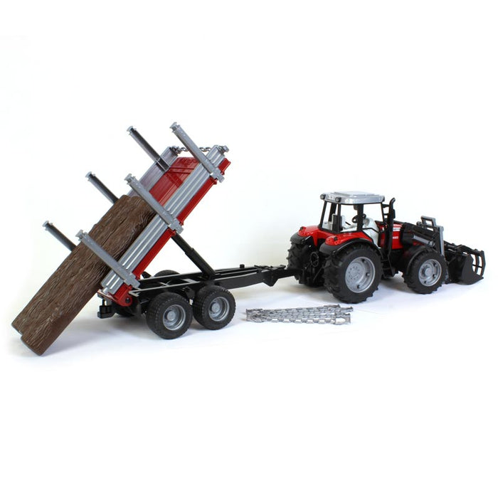 1/16 Massey Ferguson 7480 with Front Loader and Timber Trailer