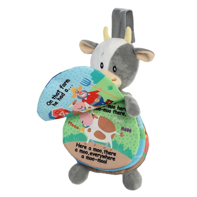 9" Old MacDonald Cow Story Pals Soft Books Plush Animal By Ebba