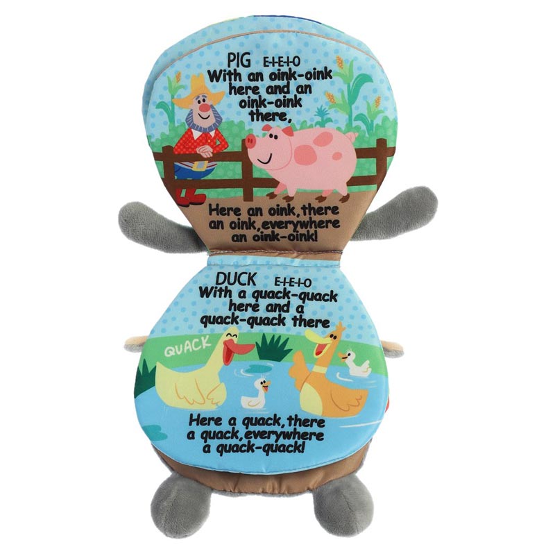 9" Old MacDonald Cow Story Pals Soft Books Plush Animal By Ebba