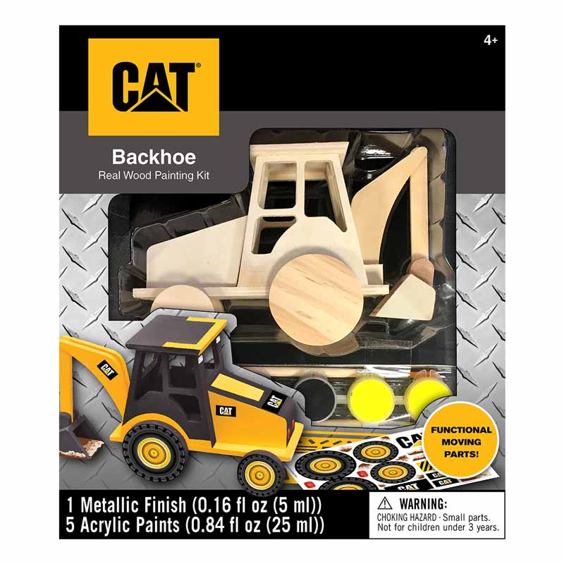 (B&D) CAT Backhoe Wood Painting Kit - Damaged Item