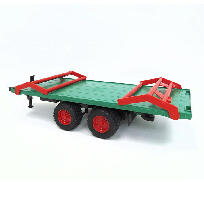 1/16 Flat Wagon Bale Carrier with Tandem Axle & 8 Round Bales by Bruder