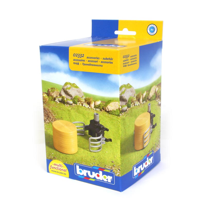 1/16 Accessory: Bale Gripper with 1 Round Bale by Bruder