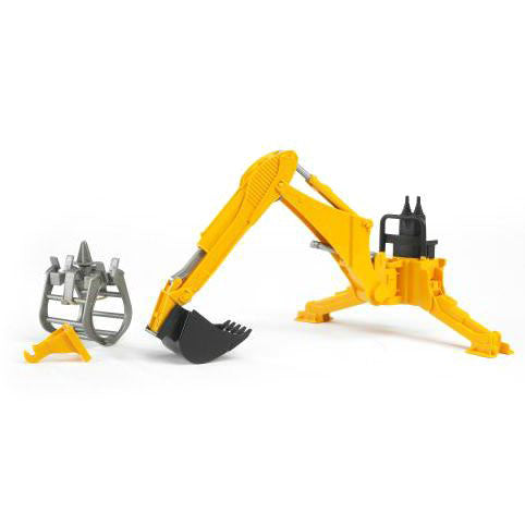 1/16 Rear Backhoe Attachment with Bucket and Grapple by Bruder