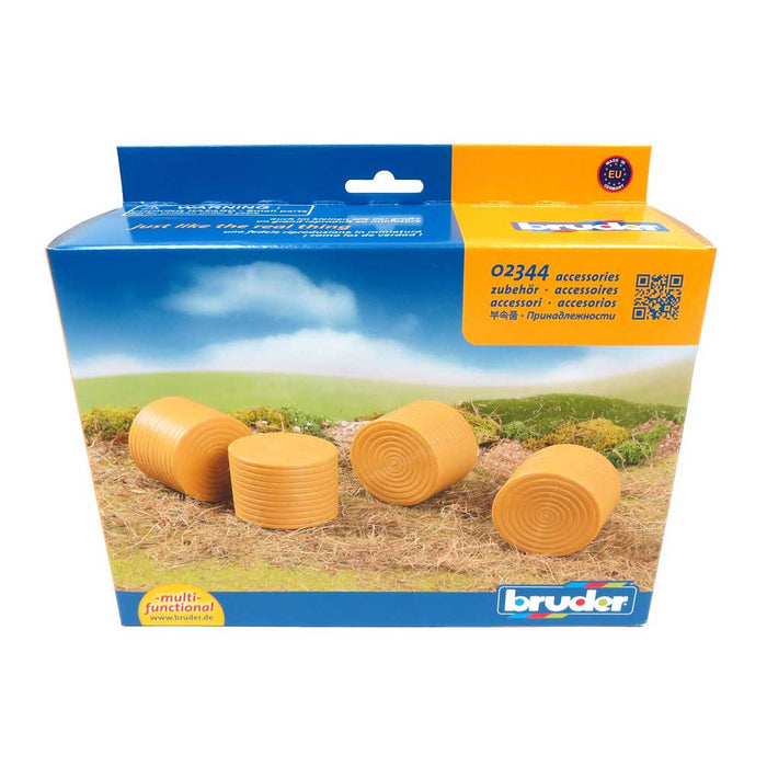 1/16 Bruder Large Unwrapped Round Bales 4 Pack