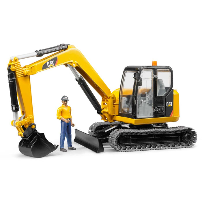 1/16 Caterpillar Mini Excavator w/ Construction Worker by Bruder