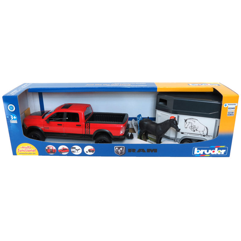 1/16 Bruder RAM 2500 Power Pick Up with Horse Trailer and 1 Horse