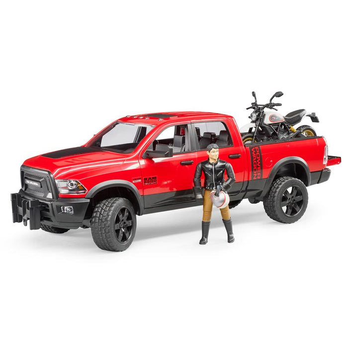 1 16 Ram 2500 Power Wagon with Ducati Scrambler by Bruder Outback Toys