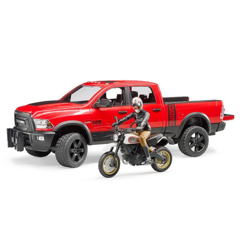 1/16 Ram 2500 Power Wagon with Ducati Scrambler by Bruder