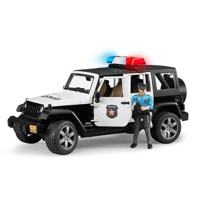 1/16 Jeep Wrangler Rubicon Police with Police Officer and Accessories by Bruder