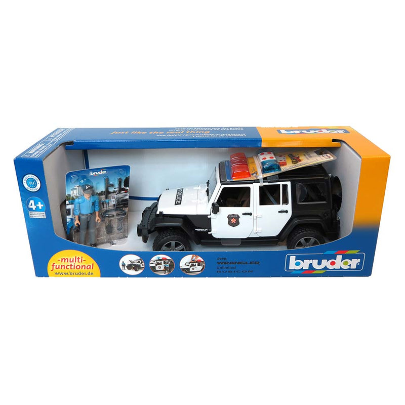 1/16 Jeep Wrangler Rubicon Police with Police Officer and Accessories by Bruder