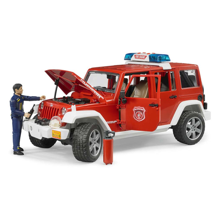 1/16 Jeep Wrangler Rubicon Fire Vehicle with Fireman by Bruder