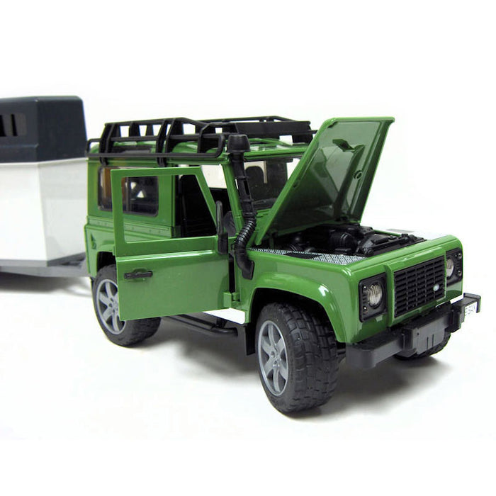 Land Rover Defender SUV with Horse Trailer and Horse by Bruder