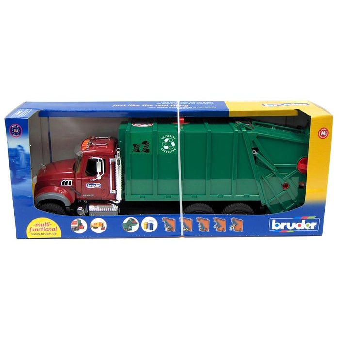 1/16th Bruder MACK Granite Rear Loading Garbage Truck & Hard Hat by Bruder