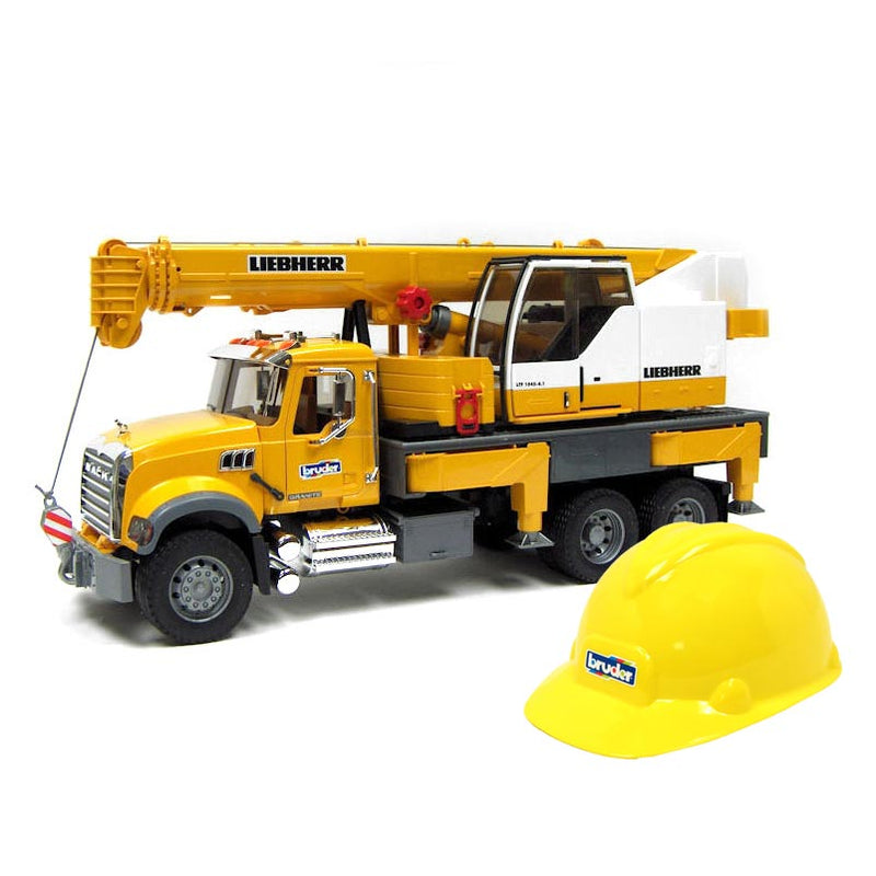 1/16 Mack Granite Liebherr Crane Truck with Hard Hat by Bruder