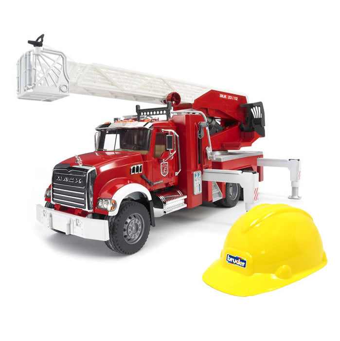 1/16th Mack Granite Fire Engine w/ Extendable Ladder & Hard Hat by Bruder