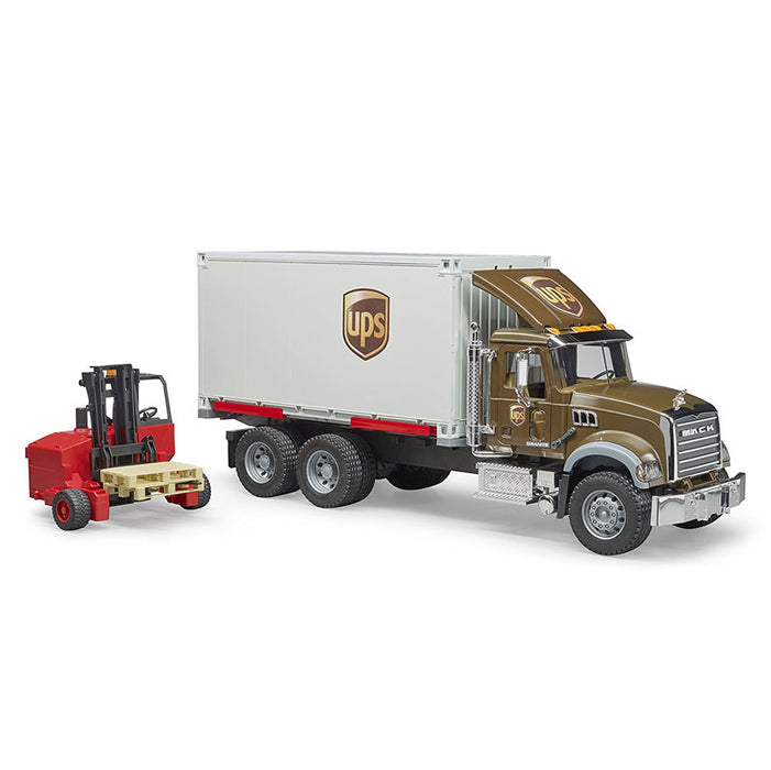 1/16 Mack Granite UPS Truck with Forklift by Bruder