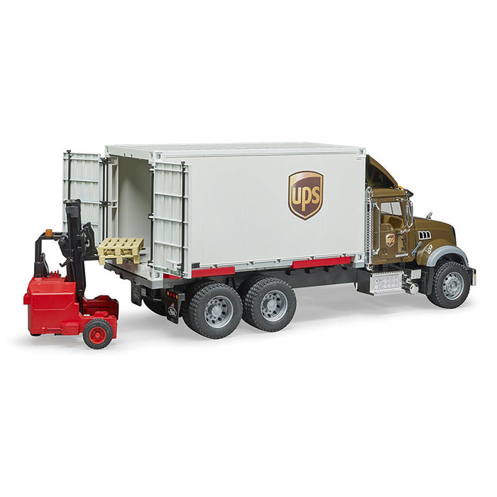 1/16 Mack Granite UPS Truck with Forklift by Bruder