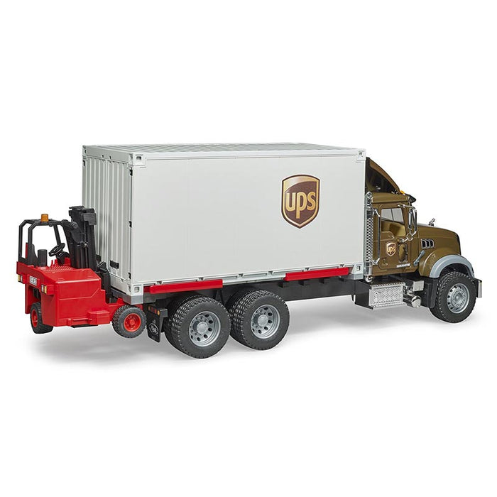 1/16 Mack Granite UPS Truck with Forklift by Bruder
