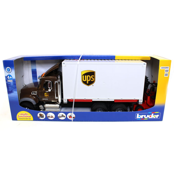 1/16 Mack Granite UPS Truck with Forklift by Bruder — Outback Toys