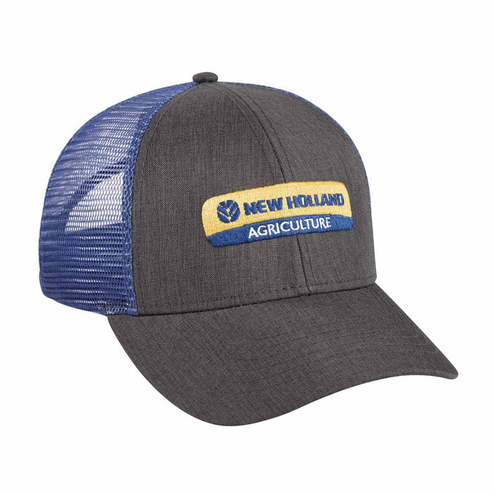 New Holland Heather Gray Twill Cap with Blue Mesh Back