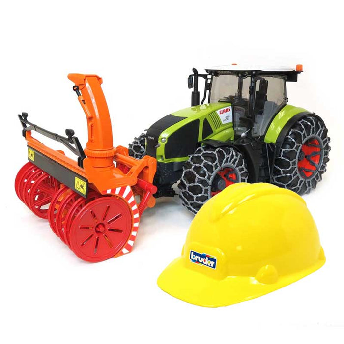 1/16th Claas Axion 950 Tractor w/ Snow Blower & Tire Chains & Hard Hat by Bruder