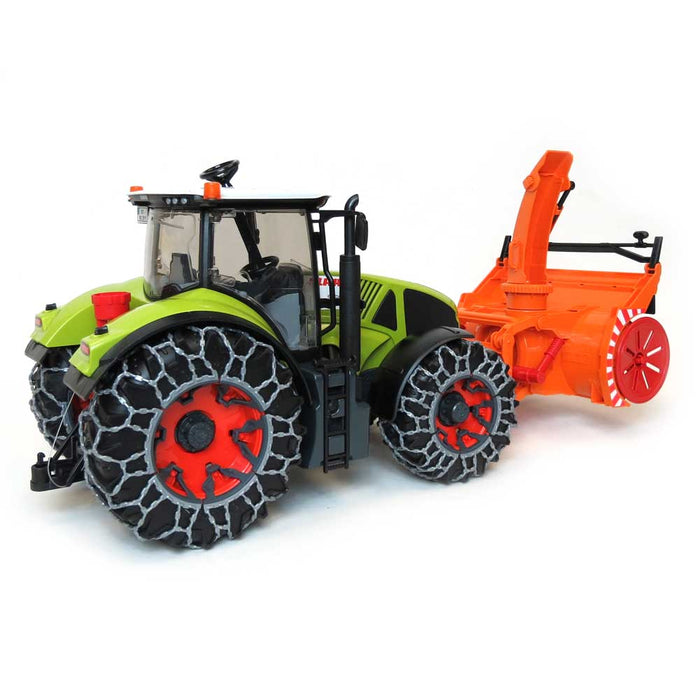 1/16th Claas Axion 950 Tractor w/ Snow Blower & Tire Chains & Hard Hat by Bruder