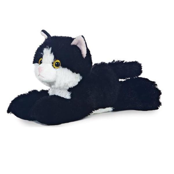 8in Maynard Tuxedo Cat Mini Flopsie Plush Animal By Aurora