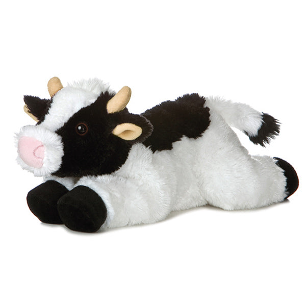 12in MayBell Black & White Cow Flopsie Plush Animal by Aurora