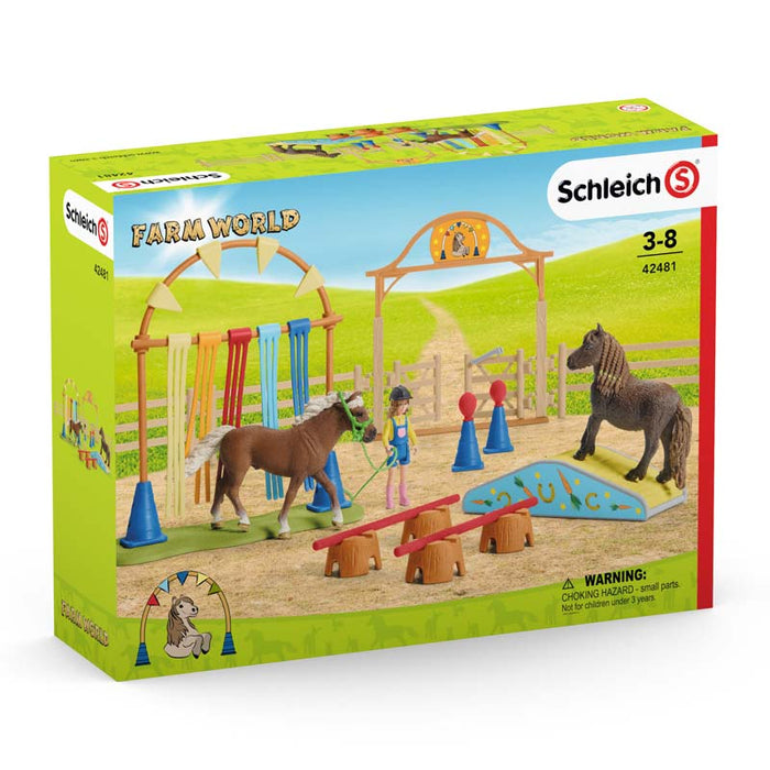 Pony Agility Training Set  by Schleich includes 26 pieces