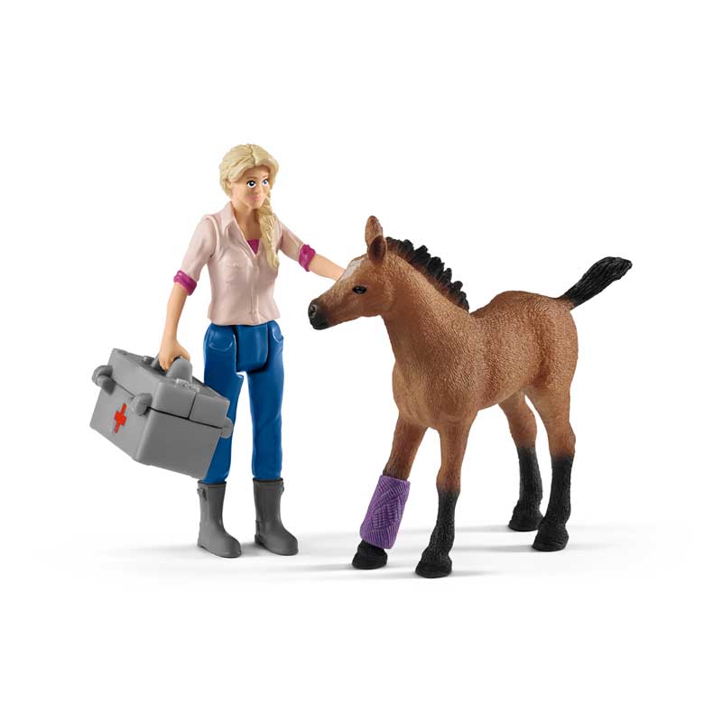 Vet Visiting Mare and Foal by Schleich