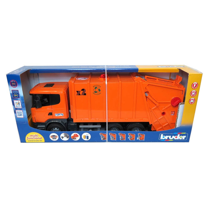 1 16 Scania R Series Orange Garbage Truck Outback Toys