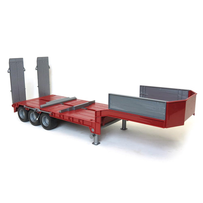 1/16 Red Tri-axle Low Loader Trailer w/ Ramps