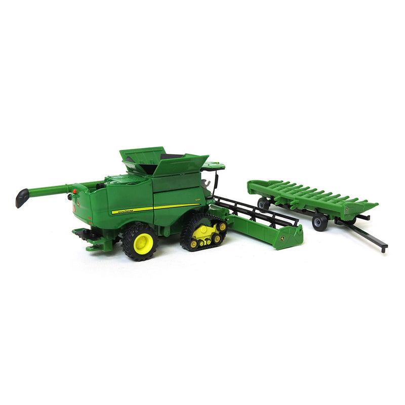 1/64 John Deere S690 Tracked Combine with Corn Head, Grain Head & Cart