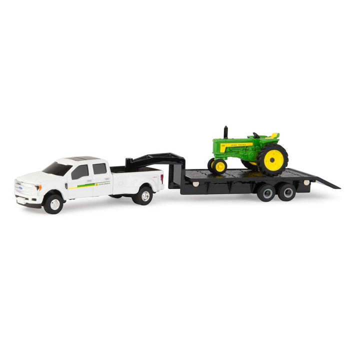 1/64 John Deere 530 with Ford F-350 Dually and 5th Wheel Trailer