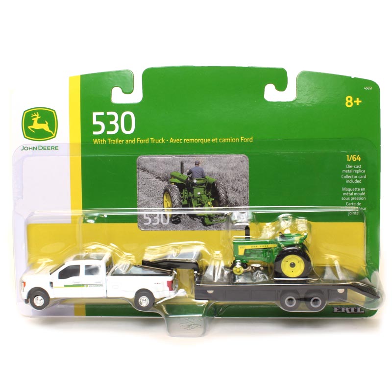 1/64 John Deere 530 with Ford F-350 Dually and 5th Wheel Trailer