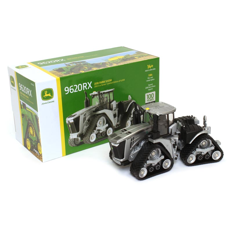 1/64 Silver 100th Anniv. John Deere 9620RX 4WD w/ Tracks, 2018 Farm Show