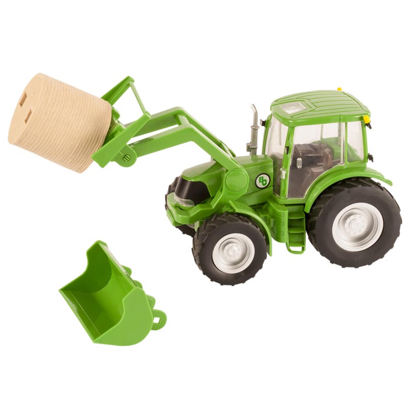 1/20 Green Tractor with Loader Bucket, Bale and Bale Forks by Big Country Toys