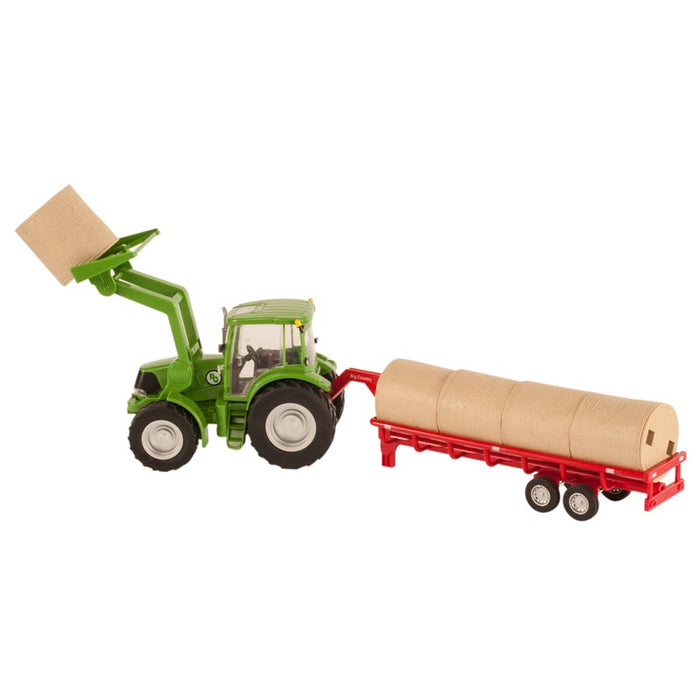 1/20 Green Tractor with Loader Bucket, Bale and Bale Forks by Big Country Toys