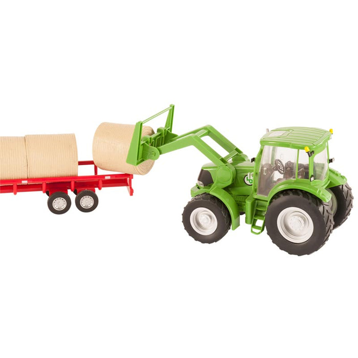 1/20 Green Tractor with Loader Bucket, Bale and Bale Forks by Big Country Toys