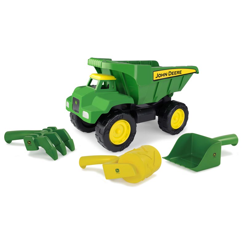 15 Inch Large John Deere BIG SCOOP Dump Truck with 3 Piece Sand Tool Set