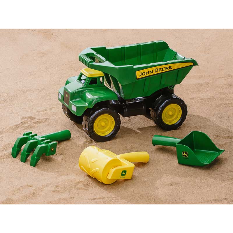 15 Inch Large John Deere BIG SCOOP Dump Truck with 3 Piece Sand Tool Set