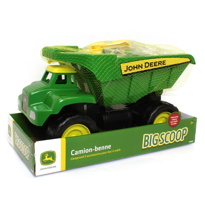 15 Inch Large John Deere BIG SCOOP Dump Truck with 3 Piece Sand Tool Set