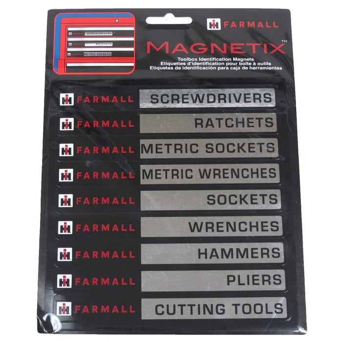 IH Farmall Toolbox Identification Magnet Labels