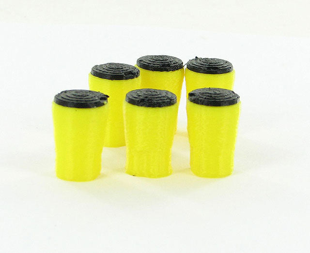 1/50 Crash Absorption Barrels (6) Yellow, 3D Print