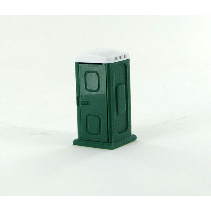 1/50 Green and White Porta-Potty with Opening Door 3D Print plastic