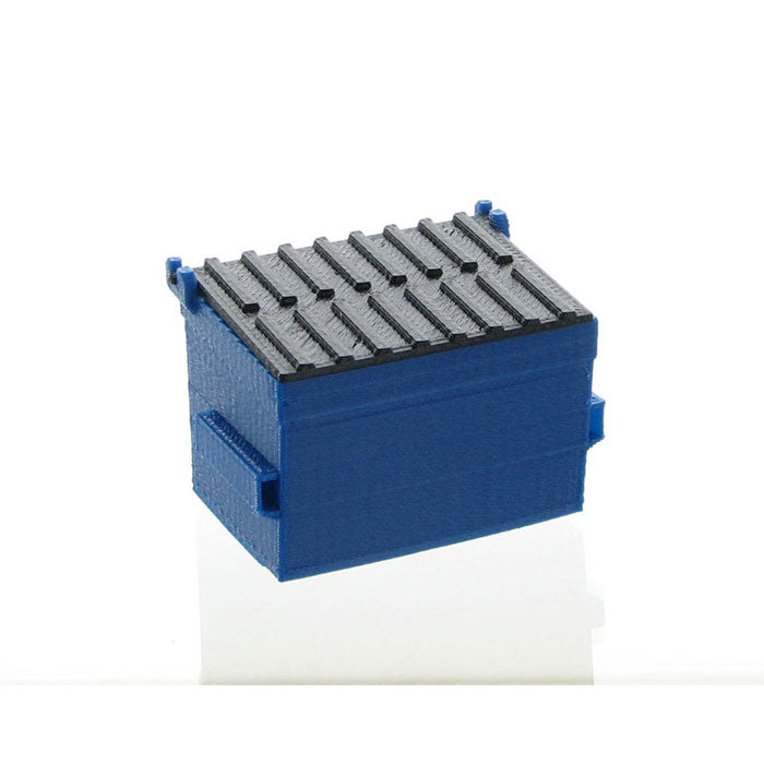 1/50 Blue Trash Dumpster with Removable Lid, 3D Print