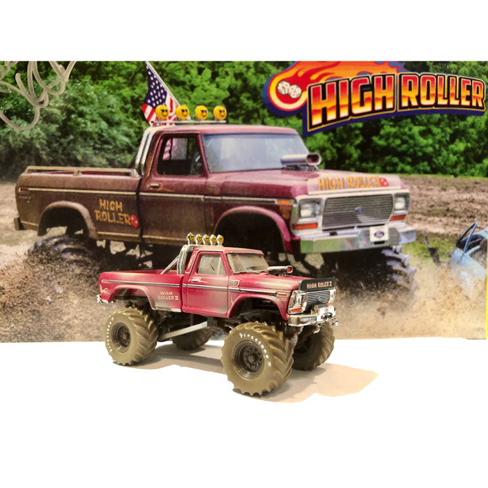 Dirty Version ~ 1/64 1979 Ford F Series Monster Truck, High Roller II by Greenlight