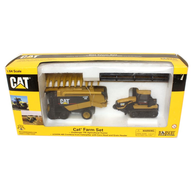 1/64 CAT Farm Set with 485 Lexion Combine and 75E Challenger by Norscot