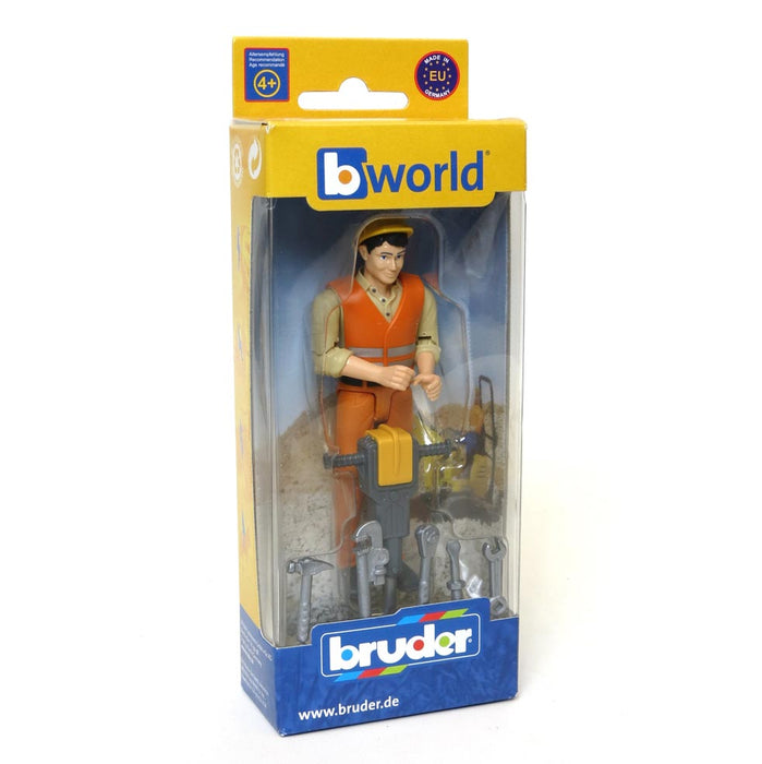 1/16 Bruder Construction Worker with Jackhammer & Accessories