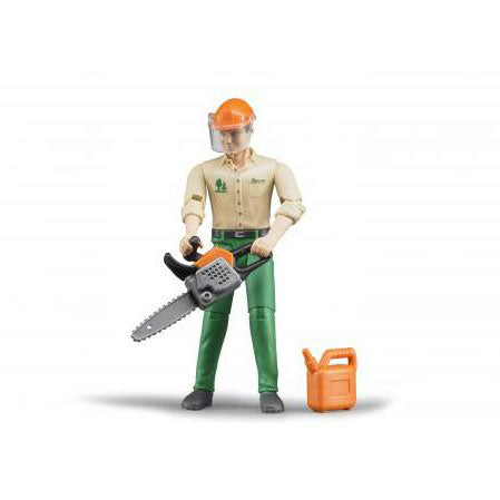 1/16 Bruder Forestry Worker with Chain Saw and Accessories
